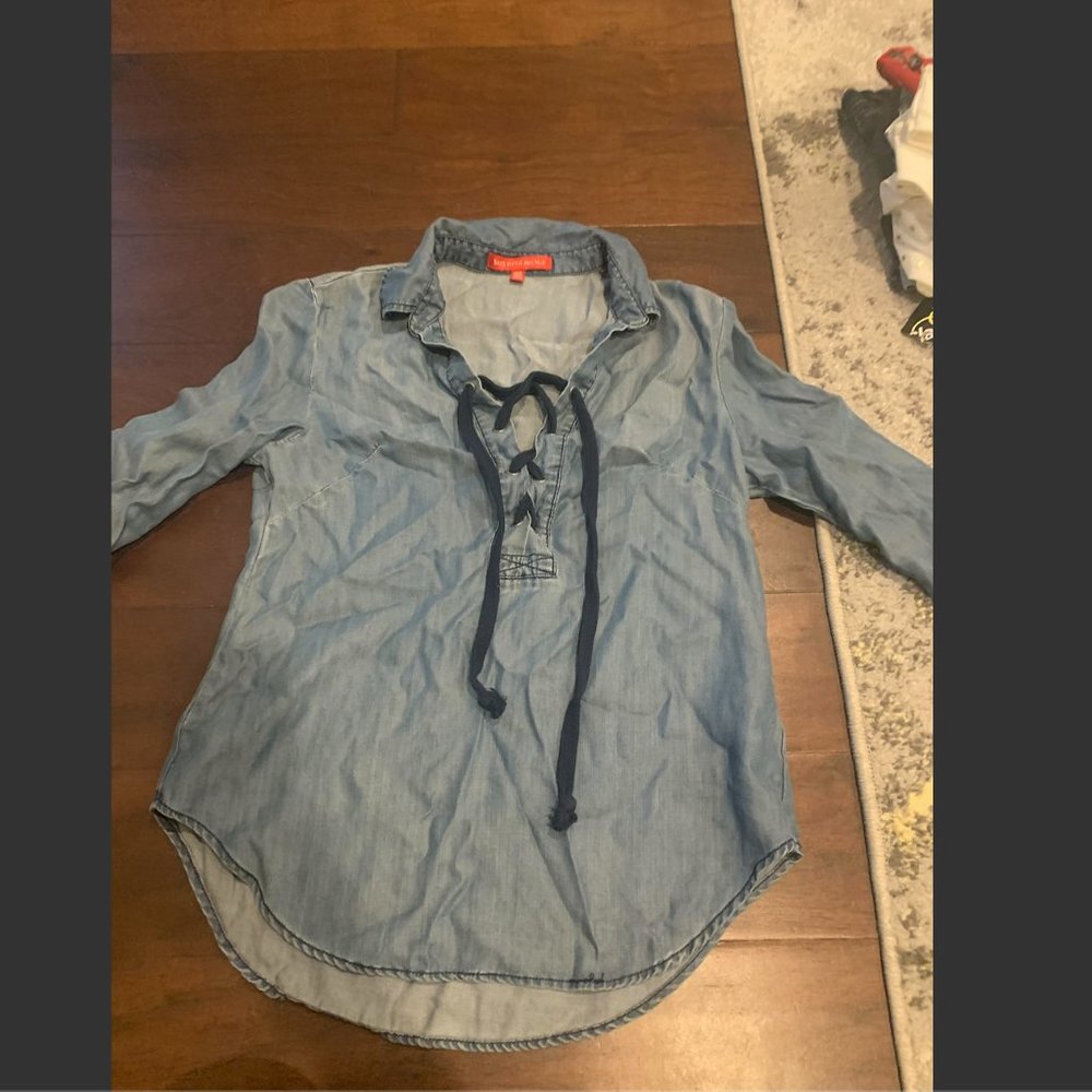 Lace Up Denim Top